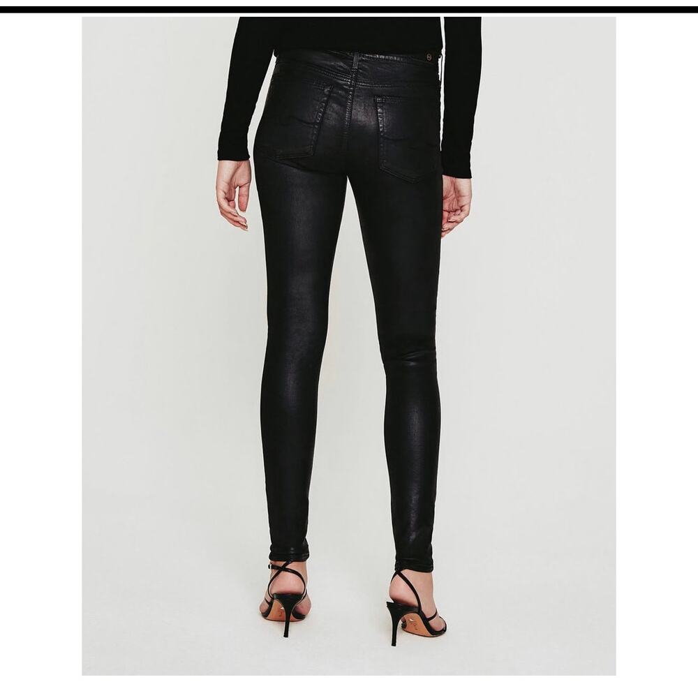 AG Adriano Goldschmied leatherette black legging super skinny womens 28 pants